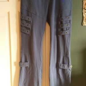 Hemp pants cool blue bootcut GUC comfy Boho chic